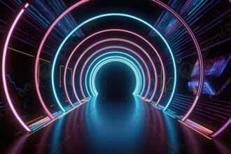 magic techno portal in wall